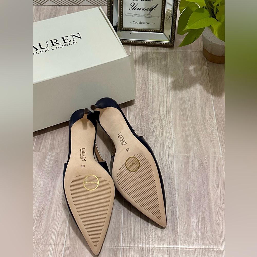 NIB Ralph Lauren Khloe Leather Slingback Loafer Pumps - Picture 9 of 9
